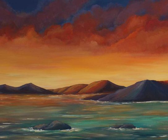 Firey-Sunset-in-the-Virgin-Islands-Painting-close-up
