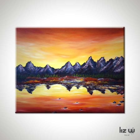 Sunset-Over-Grand-Tetons-Painting