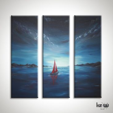 Twilight-Red-Sailboat-Painting-Liz-W