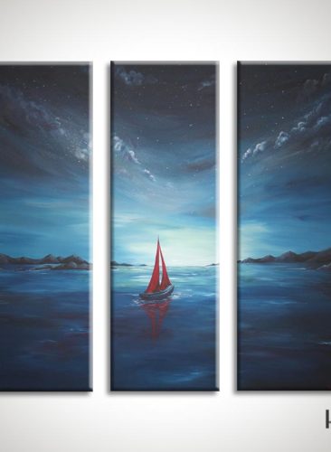Twilight-Red-Sailboat-Painting-Liz-W