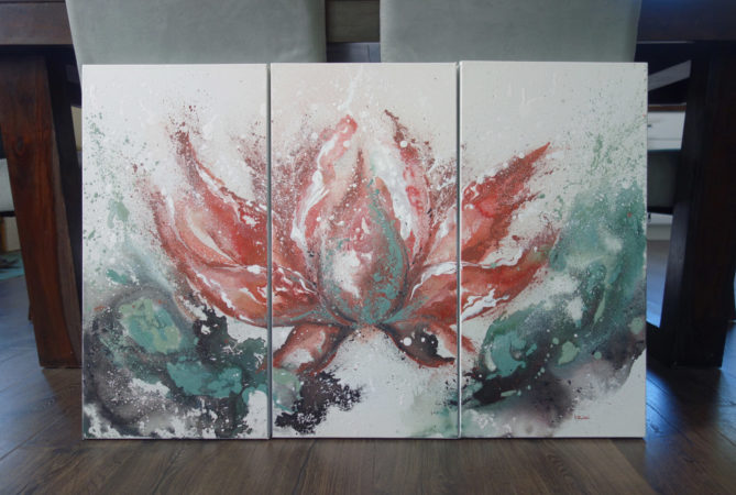 Lotus Awakens Semi-Abstract-Lotus-Painting