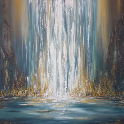 Great Falls of Montana Waterfall Painting-Liz W